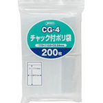 ジャパックス チャック付きポリ袋 透明 200枚 0.04×70×100mm CG-4