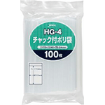 ジャパックス チャック付きポリ袋 透明 100枚 0.04×170×240mm HG-4